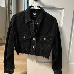 Black cropped Jean jacket